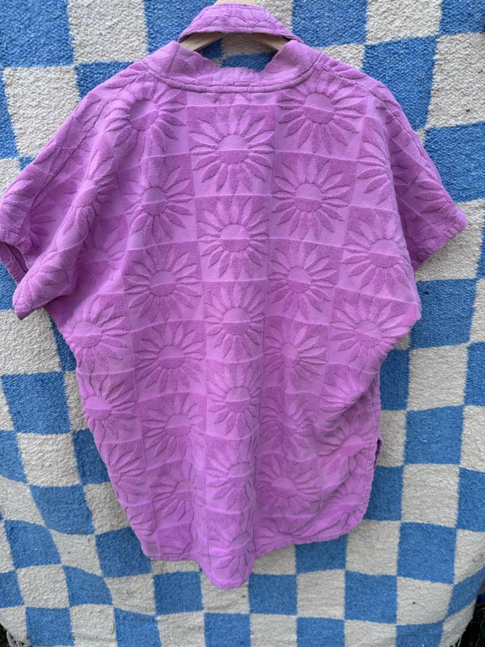 L.Space lilac towel Textured Sunburst Short Sleeve beach robe - Picture 3 of 3